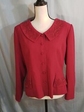 Donna Morgan red suit jacket